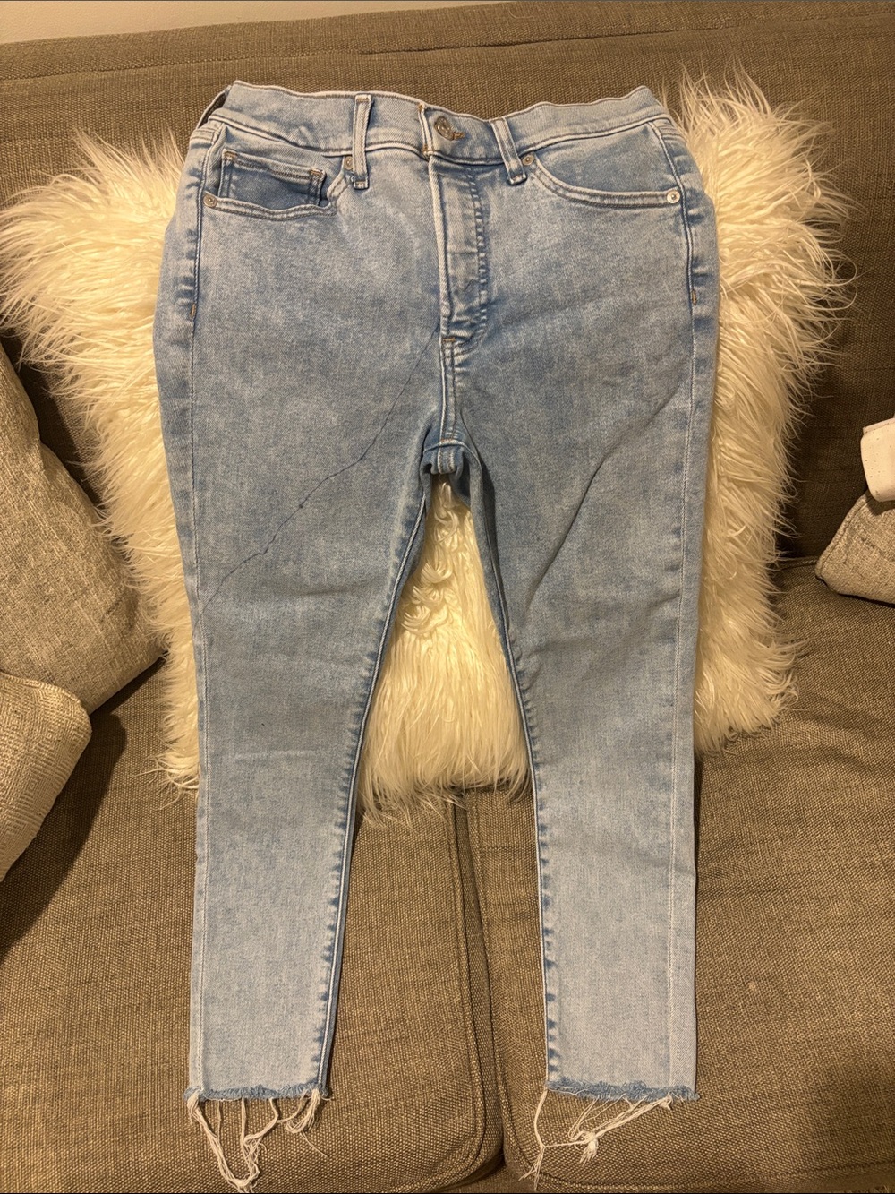 Express Light Blue High-Rise Skinny Jeans